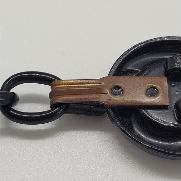 Vintage Art Deco Cloak Clasp in Black & Gold – Classic Cape Accessory - Picture 12 of 14